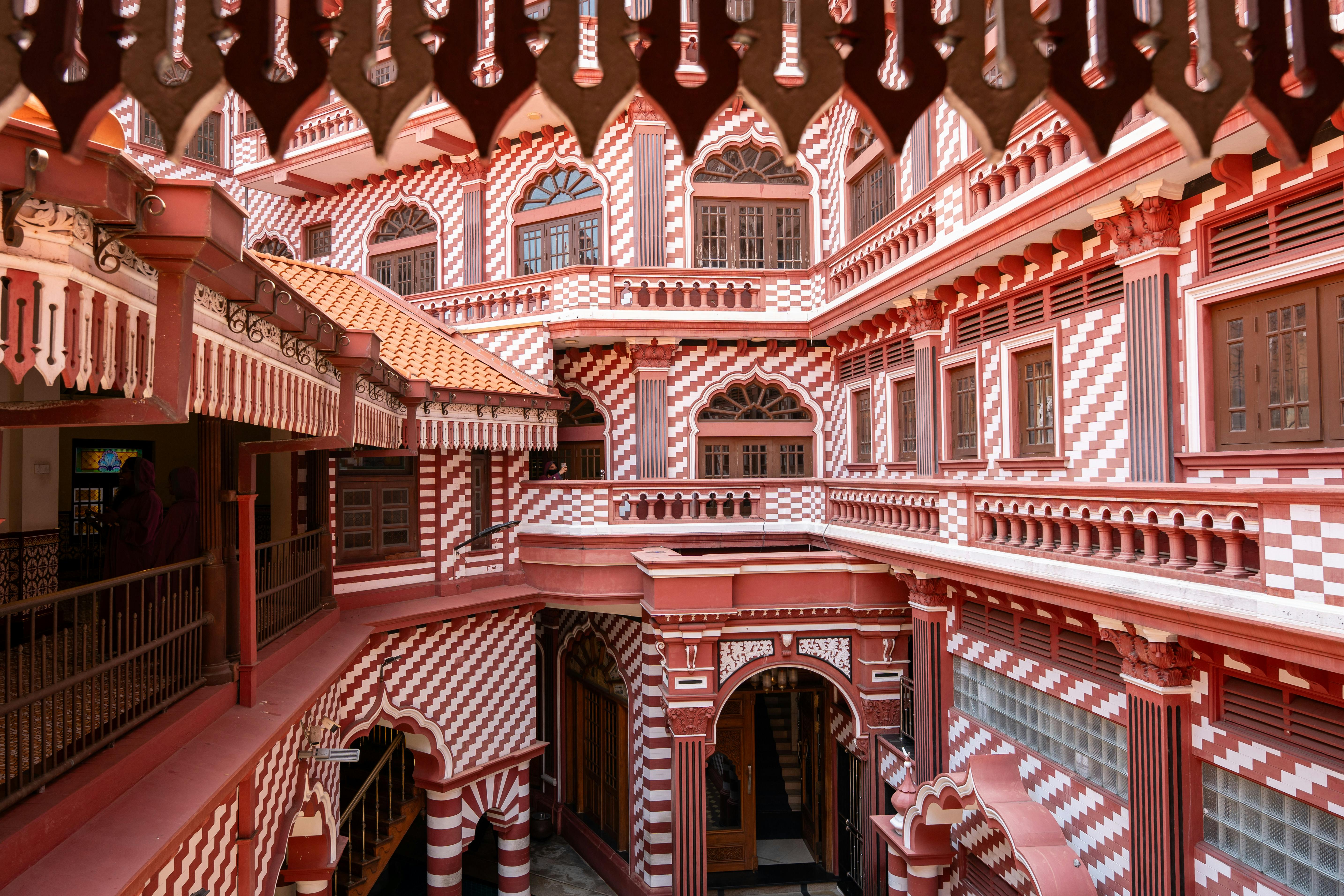Interior of the Jami Ul-Alfar Mosque in Pettah, Colombo, Sri Lanka